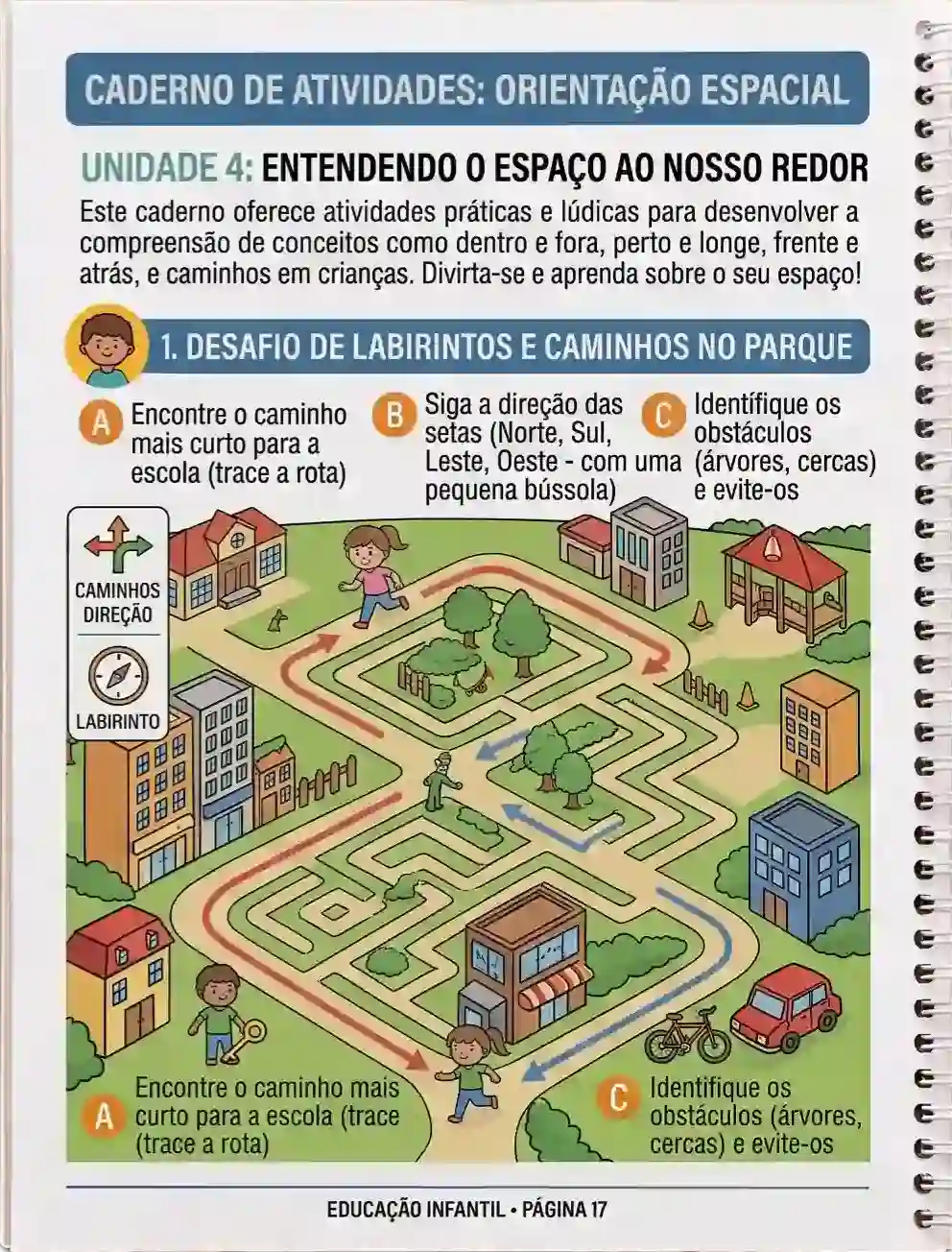Página da Central de Atividades